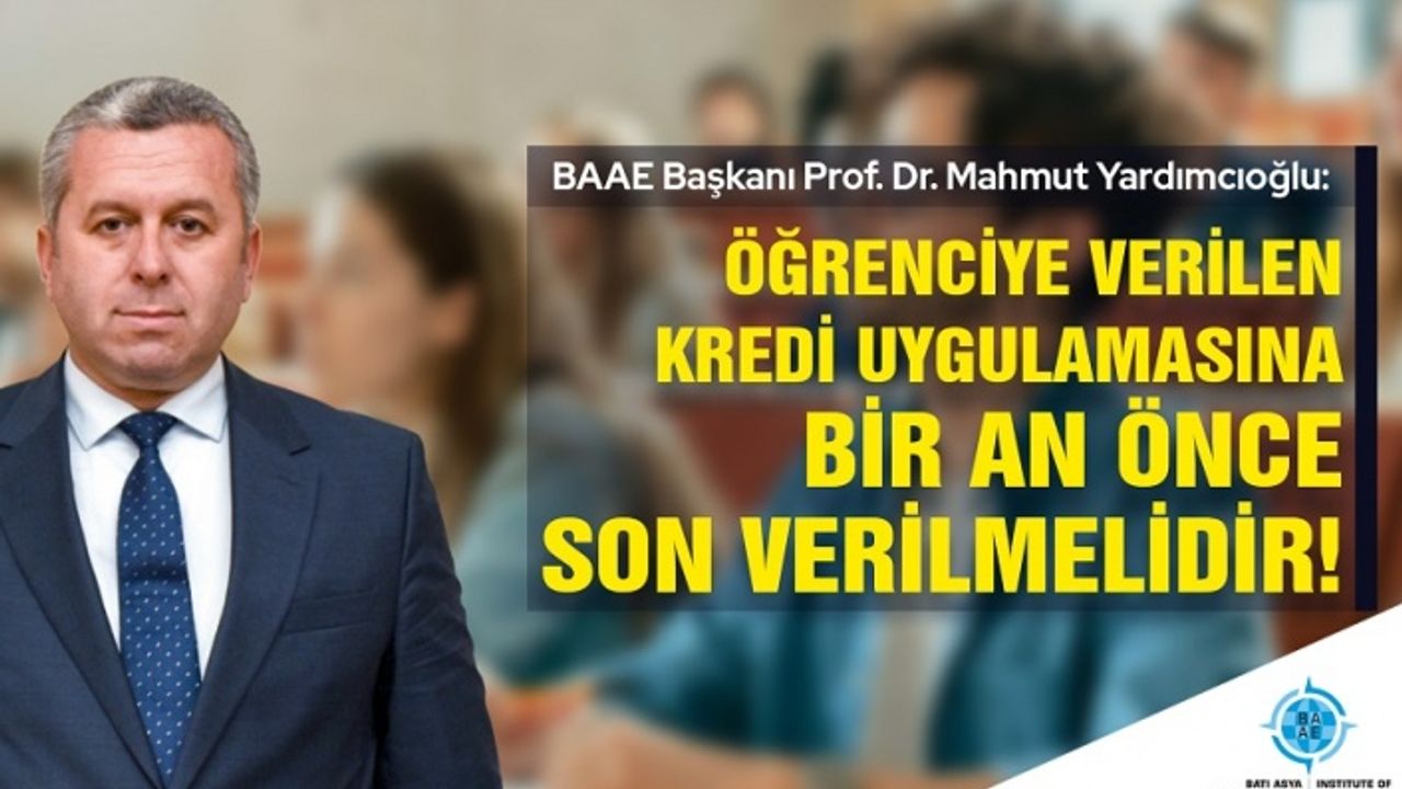 Yardımcıoğlu: Öğrenciye verilen kredi uygulamasına bir an önce son verilmelidir!