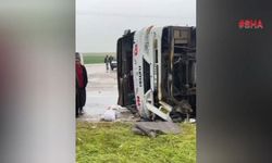 Tarım işçilerini taşıyan minibüs devrildi:  9 yaralı  