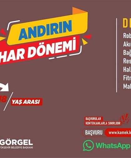 Andırın KAMEK’te 7 Branşta Ücretsiz Eğitim