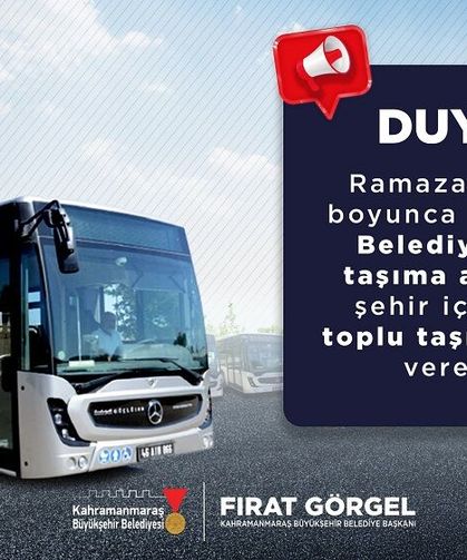 Bayramda Ücretsiz Ulaşım!