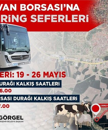 Canlı Hayvan Borsası’na Ücretsiz Ring Seferleri Başlıyor