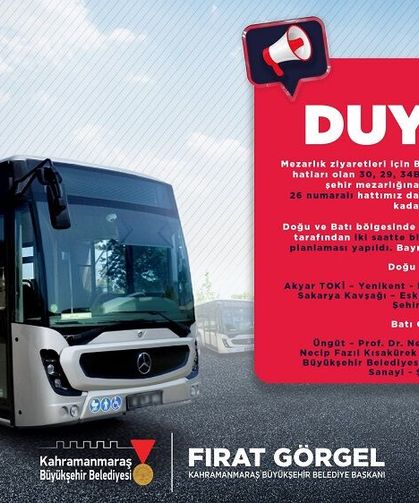 Bayramda Kapıçam Mezarlığı’na Ücretsiz Ulaşım