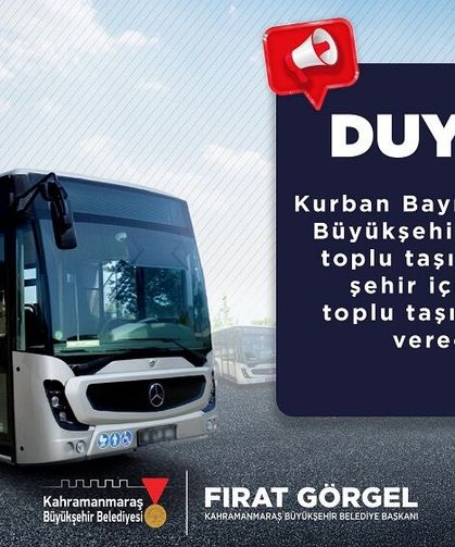 Bayramda Ücretsiz Ulaşım Desteği…