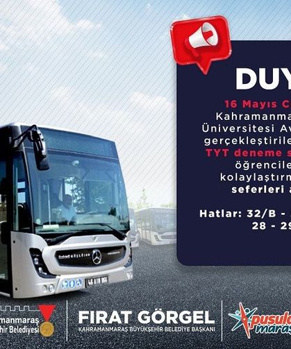 YKS Öncesi Son Provaya Katılacak Gençlere Ulaşım Desteği