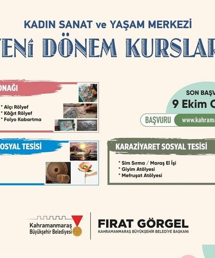 Büyükşehir’in Kadın Sanat ve Yaşam Merkezi Atölyelerinde Yeni Dönem Başvurular Başladı