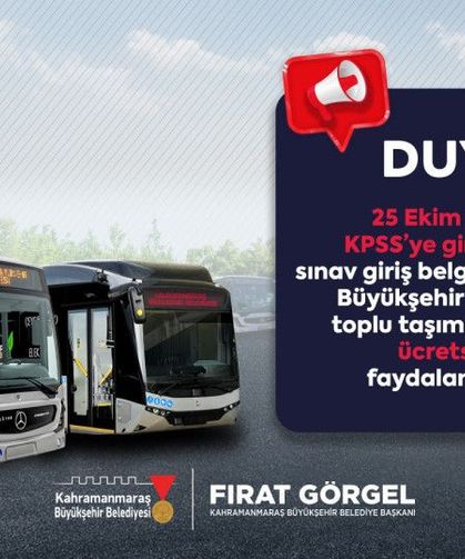 Büyükşehir’den KPSS Adaylarına Ücretsiz Ulaşım