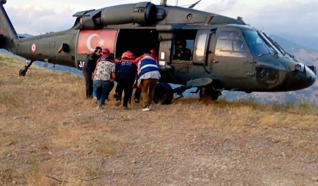 Kahramanmaraş’ta uçuruma düşen vatandaş askeri helikopterle kurtarıldı