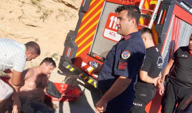 Kahramanmaraş’a dereye düşen vatandaş son anda kurtarıldı