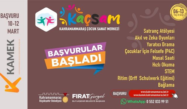 Çocuk Sanat Merkezine Kayıtlar Başladı!