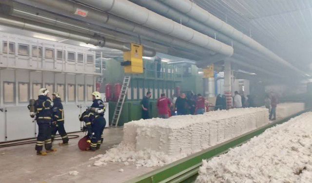Kahramanmaraş’ta iplik fabrikasında yangın