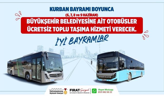 Bayram Süresince Belediye Otobüsleri Ücretsiz!