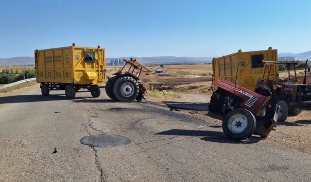 Afşin’de servis aracı ile traktör çarpıştı