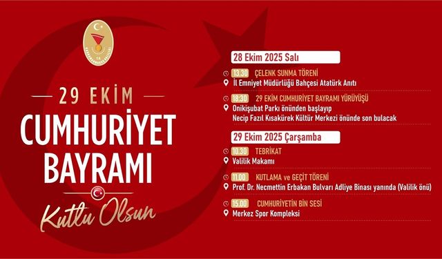 Cumhuriyetin 102. Yılı Çeşitli Etkinliklerle Kutlanacak