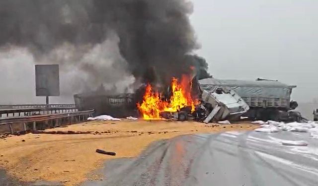 Kahramanmaraş-Gaziantep yolunda zincirleme kaza