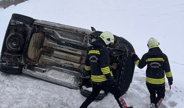 Kahramanmaraş’ta kar yağışı trafik kazalarına neden oldu: 2 yaralı