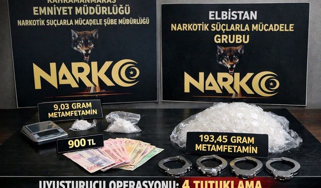 Kahramanmaraş’ta uyuşturucu operasyonu: 4 tutuklama
