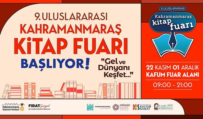 Kahramanmaraş'ta Edebiyat Ruhu Yükselecek: 9. Uluslararası Kitap Fuarı Başlıyor