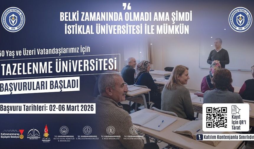 “Tazelenme Üniversitesi”ne Başvurular Başladı!