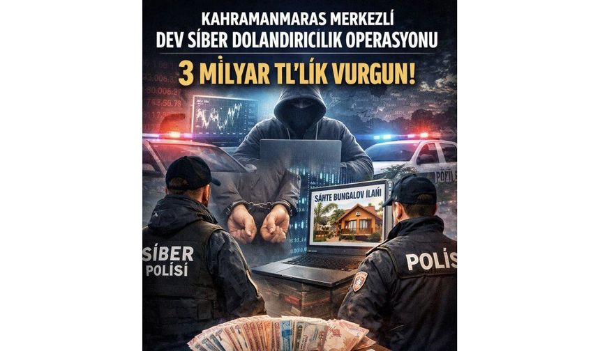 Kahramanmaraş merkezli dev siber dolandırıcılık operasyonu: 3 milyarlık işlem hacmi