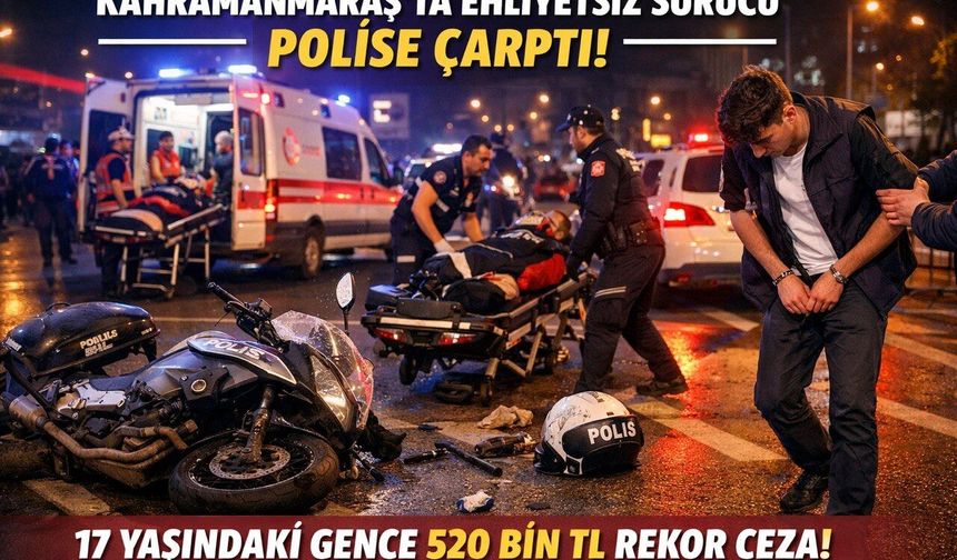 Kahramanmaraş’ta Ehliyetsiz Sürücü Dehşeti: Polise Çarpan Gence 520 Bin TL Ceza