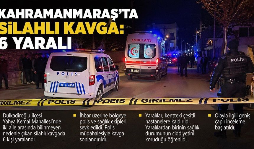 Kahramanmaraş’ta silahlı kavga: 6 yaralı