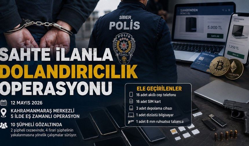 Kahramanmaraş merkezli dolandırıcılık operasyonunda 10 gözaltı