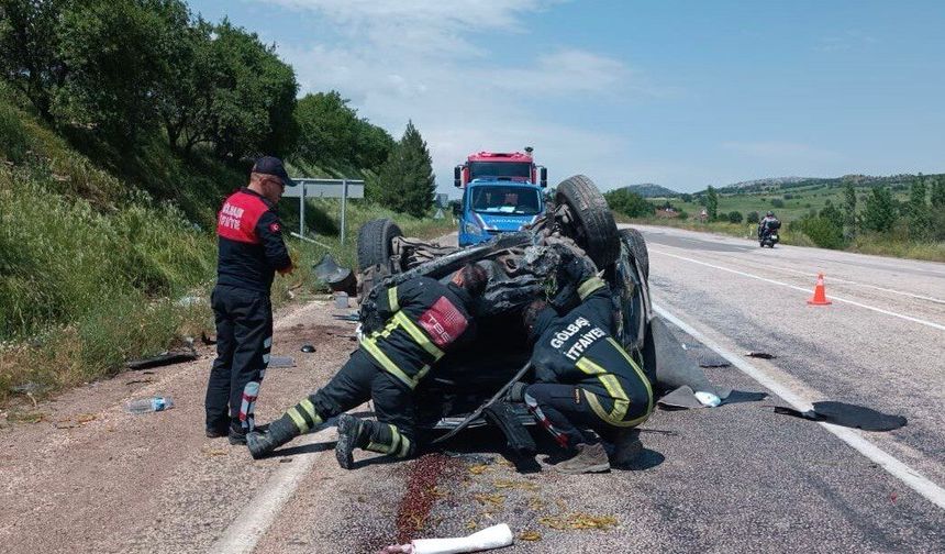 Kahramanmaraş yolunda otomobil takla attı: biri çocuk 2 yaralı