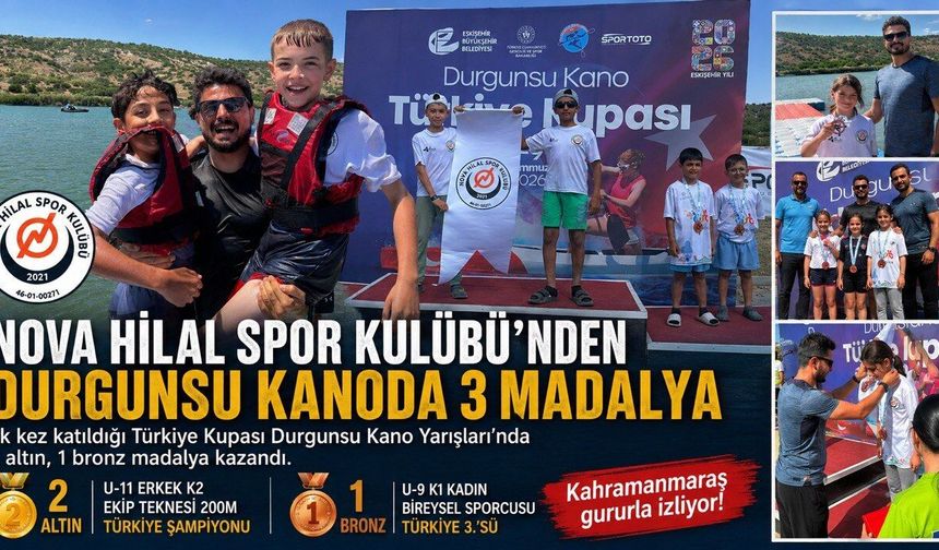 Kahramanmaraşlı Spor Kulübü’nden durgunsu kanoda 3 madalya