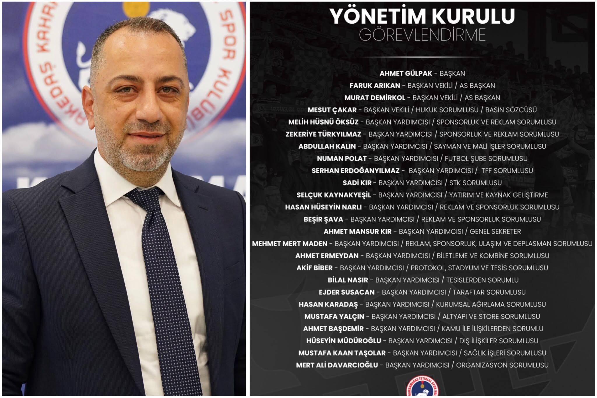 Kahramanmaraş İstiklalspor’da Görev Dağılımı Yapıldı