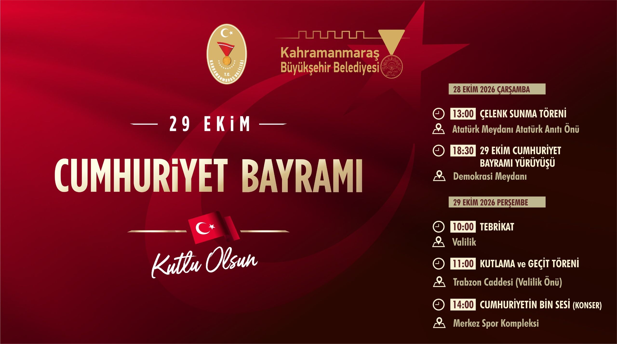 Cumhuriyet’in 103’üncü Yılı Büyük Bir Coşkuyla Kutlanacak